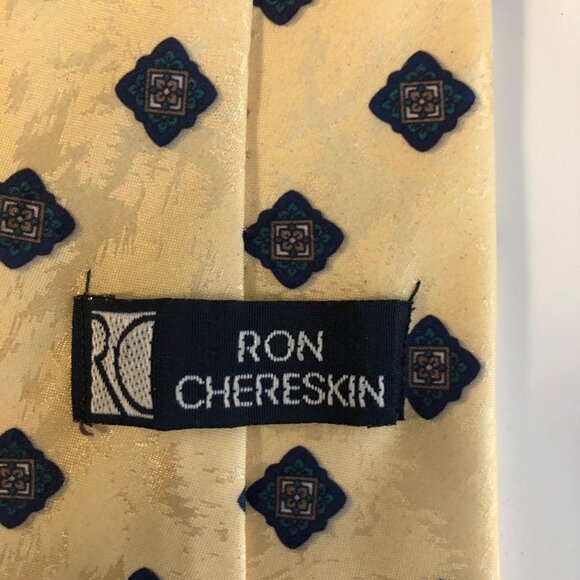 Ron Chereskin Silk Tie Yellow Blue Geometric Mens Necktie Office Formal Gift - Picture 5 of 6